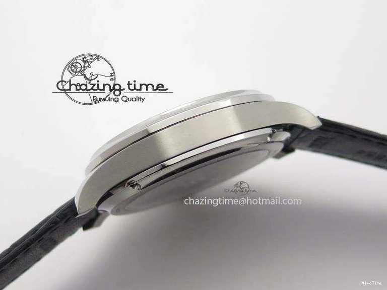 MIROTIME 0309 UrbanStyle Portuguese Tourbillon Power Reserve Moonphase SS White Dial On Black Leather Strap 7318